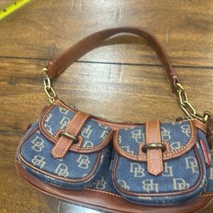 Dooney & Bourke small vintage denim and leather bag.